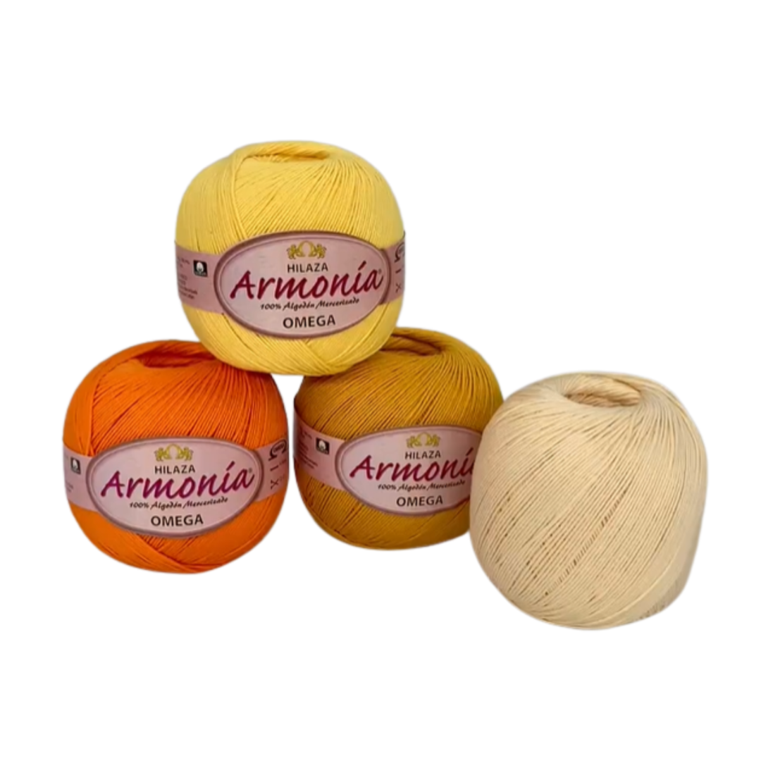 HILAZA 100% ALGODÓN MERCERIZADO – OMEGA ARMONÍA – PARA TEJIDOS, CROCHET